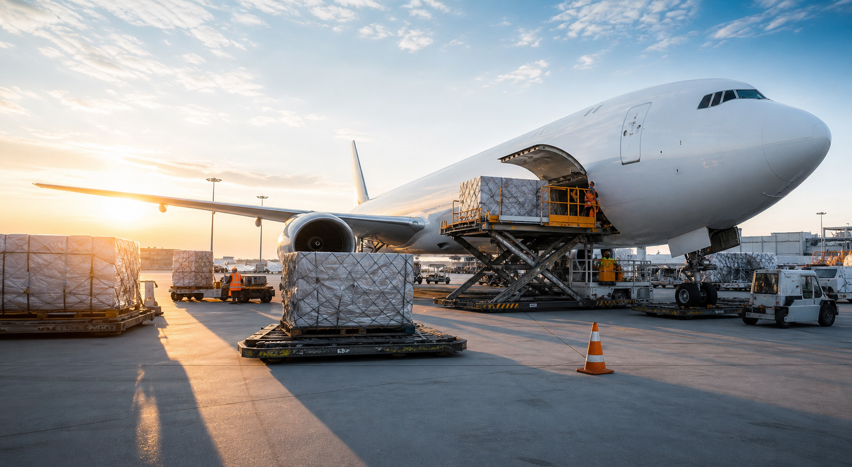 Cargo aircraft freight loading