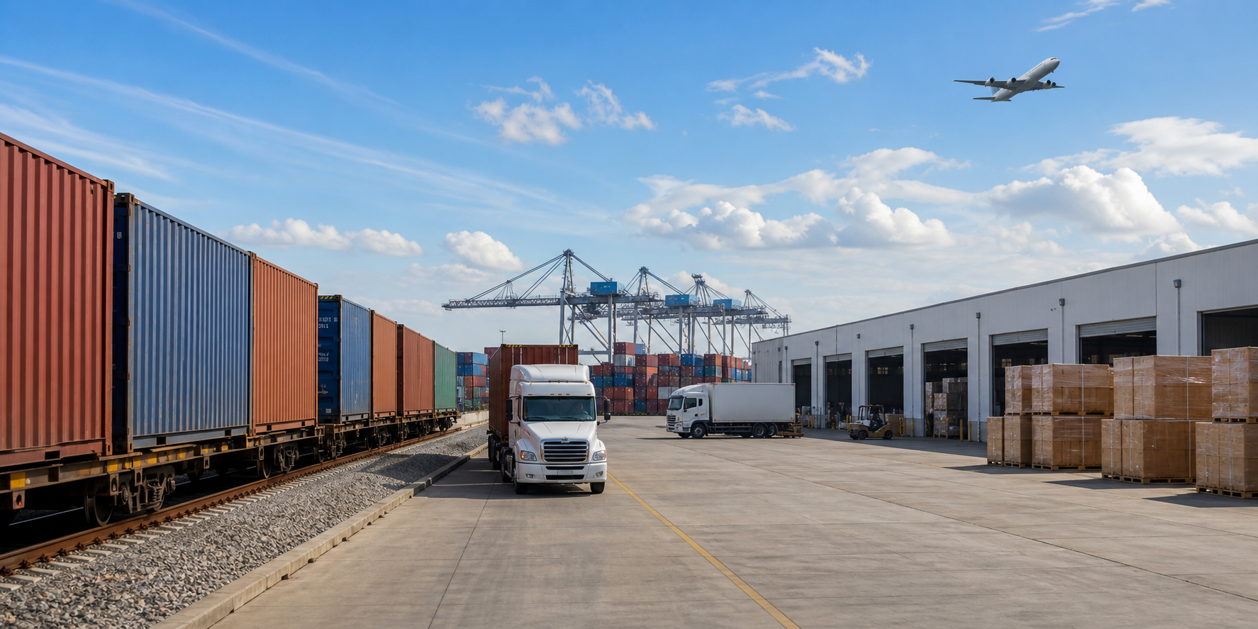 Multimodal logistics terminal